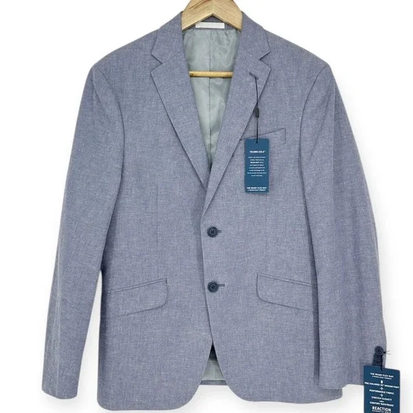 Kenneth Cole Reaction Men's Linen Techni-Cole Suit Modern Fit 38S Jacket 31Wx32L - Picture 4 of 13